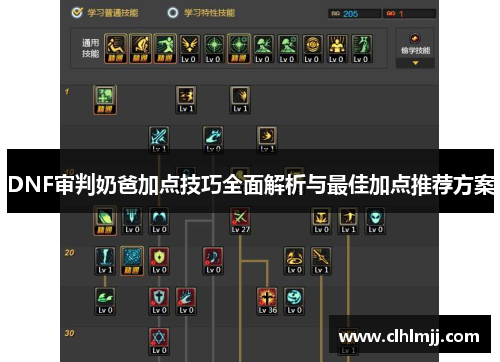 DNF审判奶爸加点技巧全面解析与最佳加点推荐方案